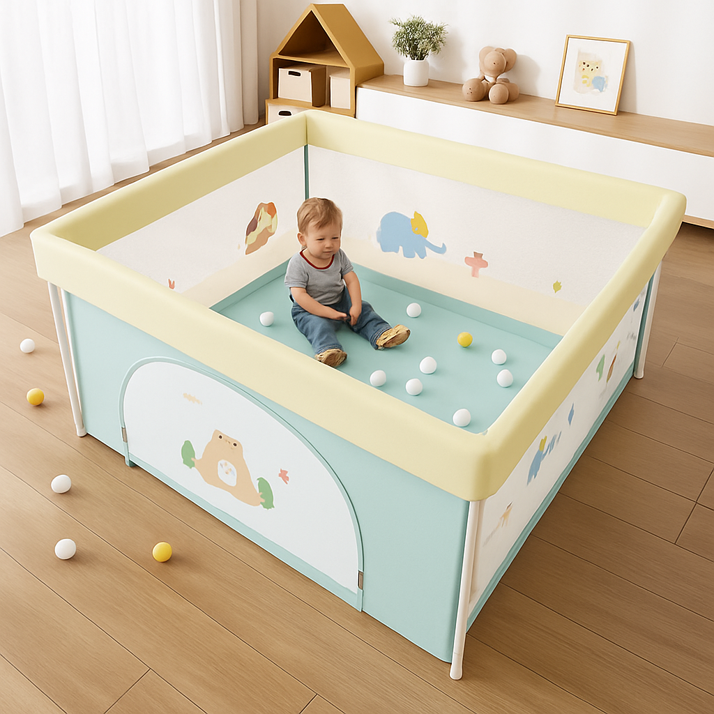 Parc bébé, douceur enveloppante