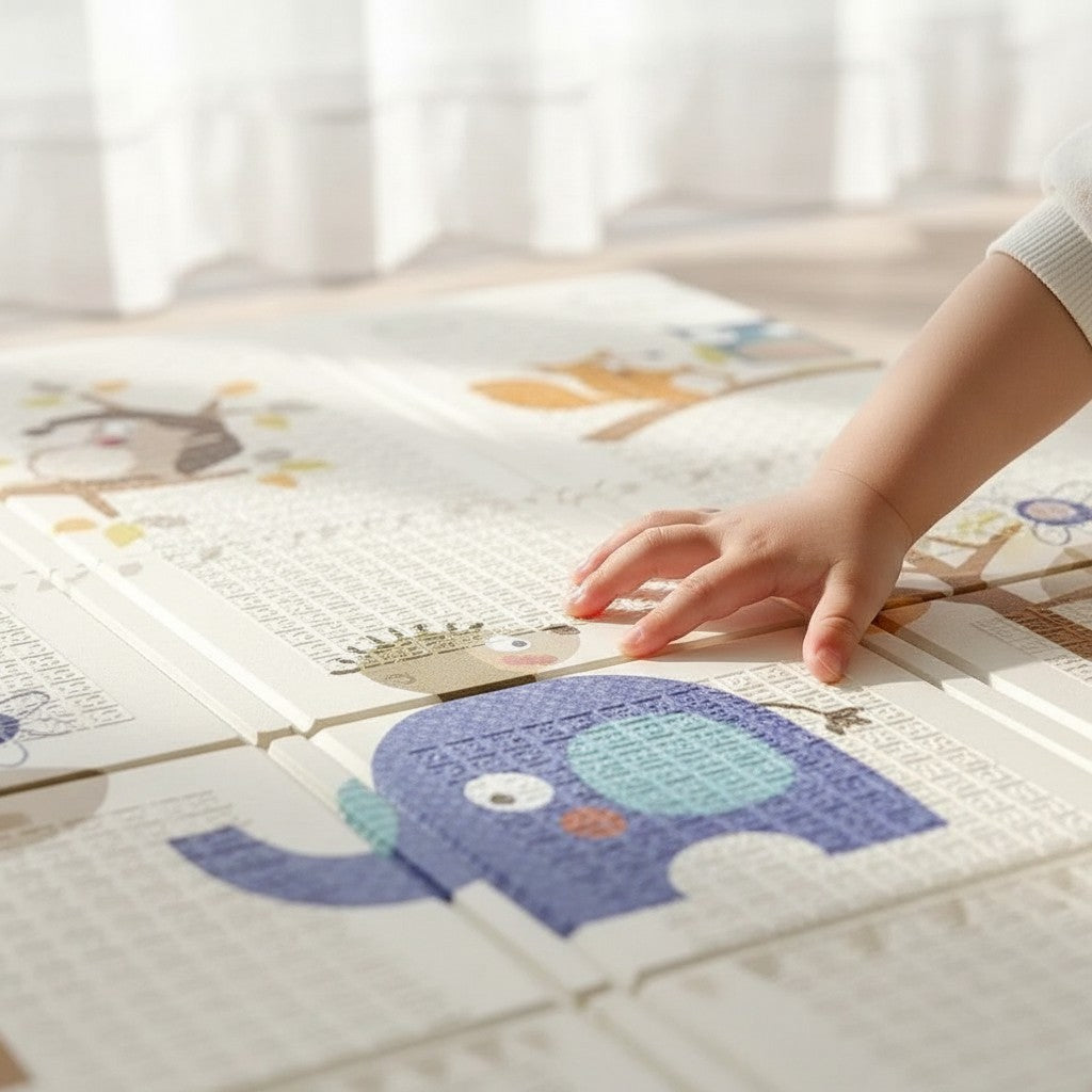 Tapis d'Éveil Doux Jardin pour Parc Bébé