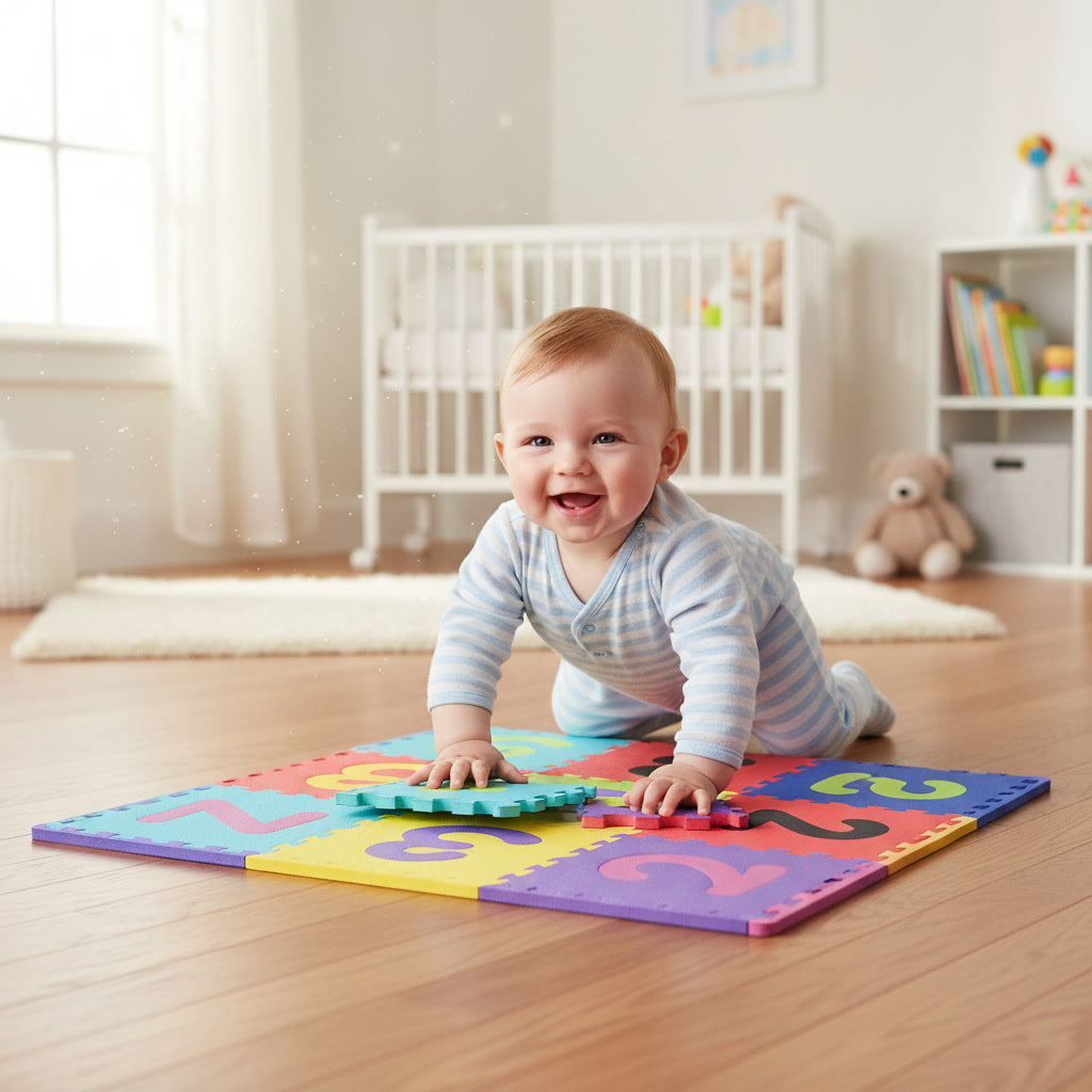 Tapis d'Éveil Doux Numéros de Bébé